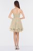ColsBM Makenna Champagne Glamorous A-line Strapless Sleeveless Mini Beaded Bridesmaid Dresses