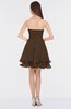 ColsBM Makenna Chocolate Brown Glamorous A-line Strapless Sleeveless Mini Beaded Bridesmaid Dresses
