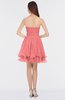 ColsBM Makenna Coral Glamorous A-line Strapless Sleeveless Mini Beaded Bridesmaid Dresses
