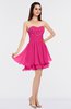 ColsBM Makenna Fandango Pink Glamorous A-line Strapless Sleeveless Mini Beaded Bridesmaid Dresses