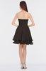 ColsBM Makenna Fudge Brown Glamorous A-line Strapless Sleeveless Mini Beaded Bridesmaid Dresses
