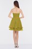 ColsBM Makenna Golden Olive Glamorous A-line Strapless Sleeveless Mini Beaded Bridesmaid Dresses