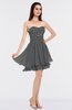 ColsBM Makenna Grey Glamorous A-line Strapless Sleeveless Mini Beaded Bridesmaid Dresses