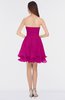 ColsBM Makenna Hot Pink Glamorous A-line Strapless Sleeveless Mini Beaded Bridesmaid Dresses