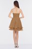 ColsBM Makenna Light Brown Glamorous A-line Strapless Sleeveless Mini Beaded Bridesmaid Dresses