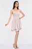 ColsBM Makenna Light Pink Glamorous A-line Strapless Sleeveless Mini Beaded Bridesmaid Dresses