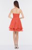 ColsBM Makenna Living Coral Glamorous A-line Strapless Sleeveless Mini Beaded Bridesmaid Dresses