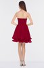 ColsBM Makenna Maroon Glamorous A-line Strapless Sleeveless Mini Beaded Bridesmaid Dresses