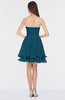 ColsBM Makenna Moroccan Blue Glamorous A-line Strapless Sleeveless Mini Beaded Bridesmaid Dresses