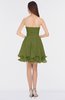 ColsBM Makenna Olive Green Glamorous A-line Strapless Sleeveless Mini Beaded Bridesmaid Dresses