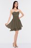 ColsBM Makenna Otter Glamorous A-line Strapless Sleeveless Mini Beaded Bridesmaid Dresses