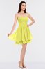 ColsBM Makenna Pale Yellow Glamorous A-line Strapless Sleeveless Mini Beaded Bridesmaid Dresses