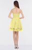 ColsBM Makenna Pastel Yellow Glamorous A-line Strapless Sleeveless Mini Beaded Bridesmaid Dresses