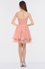 ColsBM Makenna Peach Glamorous A-line Strapless Sleeveless Mini Beaded Bridesmaid Dresses