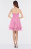 ColsBM Makenna Pink Glamorous A-line Strapless Sleeveless Mini Beaded Bridesmaid Dresses