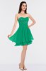ColsBM Makenna Sea Green Glamorous A-line Strapless Sleeveless Mini Beaded Bridesmaid Dresses