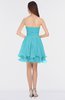 ColsBM Makenna Turquoise Glamorous A-line Strapless Sleeveless Mini Beaded Bridesmaid Dresses