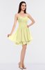 ColsBM Makenna Wax Yellow Glamorous A-line Strapless Sleeveless Mini Beaded Bridesmaid Dresses