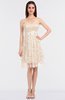 ColsBM Alani Cream Glamorous A-line Strapless Sleeveless Zip up Knee Length Bridesmaid Dresses