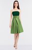 ColsBM Trinity Alpine Green Glamorous A-line Zip up Knee Length Ruching Bridesmaid Dresses