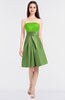 ColsBM Trinity Classic Green Glamorous A-line Zip up Knee Length Ruching Bridesmaid Dresses