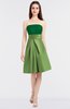 ColsBM Trinity Green Glamorous A-line Zip up Knee Length Ruching Bridesmaid Dresses