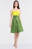 ColsBM Trinity Pale Yellow Glamorous A-line Zip up Knee Length Ruching Bridesmaid Dresses