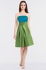ColsBM Trinity Teal Glamorous A-line Zip up Knee Length Ruching Bridesmaid Dresses