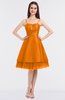 ColsBM Raelyn Orange Princess Spaghetti Sleeveless Zip up Knee Length Bridesmaid Dresses