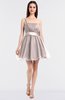 ColsBM Lucille Blush Princess Ball Gown Asymmetric Neckline Zip up Mini Ruching Bridesmaid Dresses
