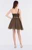 ColsBM Lucille Bronze Brown Princess Ball Gown Asymmetric Neckline Zip up Mini Ruching Bridesmaid Dresses