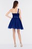 ColsBM Lucille Electric Blue Princess Ball Gown Asymmetric Neckline Zip up Mini Ruching Bridesmaid Dresses