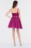 ColsBM Lucille Hot Pink Princess Ball Gown Asymmetric Neckline Zip up Mini Ruching Bridesmaid Dresses