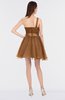 ColsBM Lucille Light Brown Princess Ball Gown Asymmetric Neckline Zip up Mini Ruching Bridesmaid Dresses