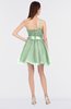 ColsBM Lucille Light Green Princess Ball Gown Asymmetric Neckline Zip up Mini Ruching Bridesmaid Dresses