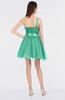 ColsBM Lucille Mint Green Princess Ball Gown Asymmetric Neckline Zip up Mini Ruching Bridesmaid Dresses