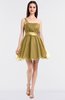 ColsBM Lucille Ochre Princess Ball Gown Asymmetric Neckline Zip up Mini Ruching Bridesmaid Dresses