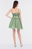 ColsBM Lucille Pale Green Princess Ball Gown Asymmetric Neckline Zip up Mini Ruching Bridesmaid Dresses