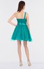 ColsBM Lucille Viridian Green Princess Ball Gown Asymmetric Neckline Zip up Mini Ruching Bridesmaid Dresses