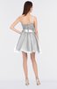 ColsBM Lucille White Princess Ball Gown Asymmetric Neckline Zip up Mini Ruching Bridesmaid Dresses