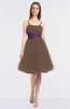 ColsBM Aryana Bronze Brown Elegant Ball Gown Sleeveless Zip up Knee Length Ruching Bridesmaid Dresses