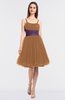 ColsBM Aryana Light Brown Elegant Ball Gown Sleeveless Zip up Knee Length Ruching Bridesmaid Dresses