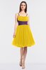 ColsBM Aryana Yellow Elegant Ball Gown Sleeveless Zip up Knee Length Ruching Bridesmaid Dresses