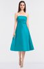 ColsBM Stacy Blue Atoll Elegant Ball Gown Bateau Sleeveless Zip up Ruching Bridesmaid Dresses