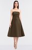 ColsBM Stacy Brown Elegant Ball Gown Bateau Sleeveless Zip up Ruching Bridesmaid Dresses