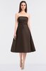 ColsBM Stacy Chestnut Brown Elegant Ball Gown Bateau Sleeveless Zip up Ruching Bridesmaid Dresses