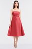 ColsBM Stacy Coral Elegant Ball Gown Bateau Sleeveless Zip up Ruching Bridesmaid Dresses