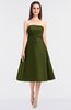 ColsBM Stacy Olive Green Elegant Ball Gown Bateau Sleeveless Zip up Ruching Bridesmaid Dresses