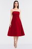 ColsBM Stacy Red Elegant Ball Gown Bateau Sleeveless Zip up Ruching Bridesmaid Dresses