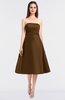 ColsBM Stacy Toffee Elegant Ball Gown Bateau Sleeveless Zip up Ruching Bridesmaid Dresses